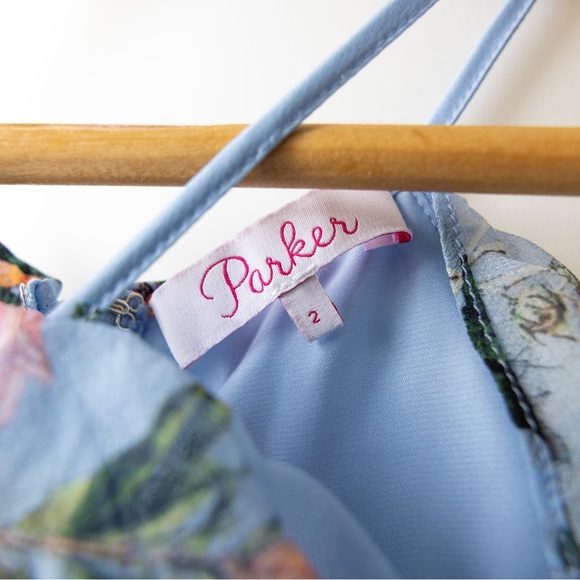 Parker Blue Floral Maxi Dress / Gown - Picture 4 of 6